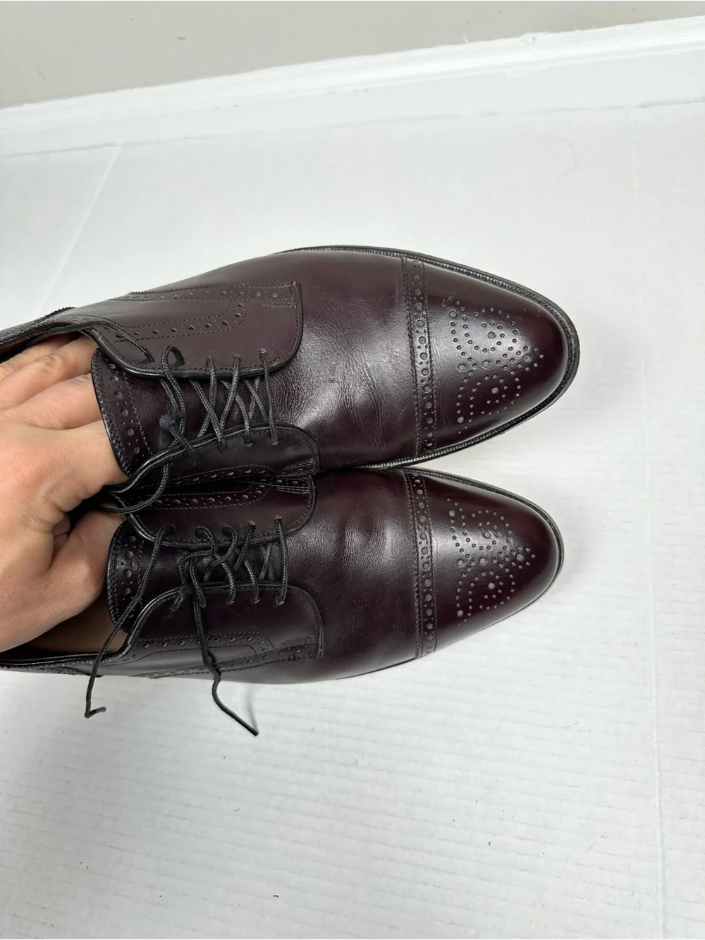 Allen Edmonds Sanford Cap Toe Oxfords Burgundy Leather Size 13C (Narrow)